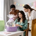 thumbnail image 5 of Lumikrypt 3 Pack Woven Basket with Gift Bags and Ribbons, 12" x 8" x 5" Empty Gift Basket with Handles, Small Rope Basket for Storage, Purple, 5 of 7