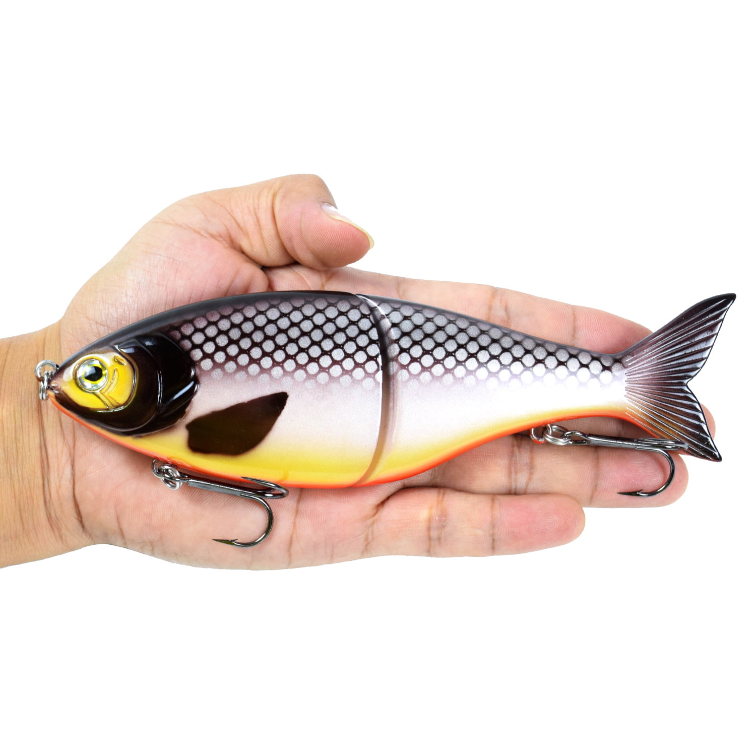 7" 3oz Jointed Fishing Lure Slow Sinking Artificial Bait with Treble Hooks 