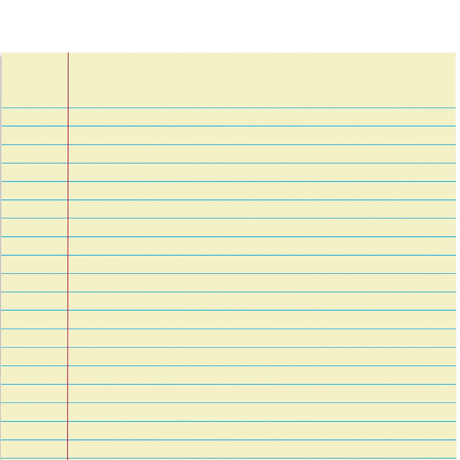 Staples Notepads 8.5" x 11" Wide Ruled Canary 50 Sheets/Pad 24/Carton ST57295VS