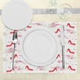 thumbnail image 3 of Ambesonne Fashion Place Mats Set of 4, Fashion High Heels Flowers, Standard Size, Red White, 3 of 6