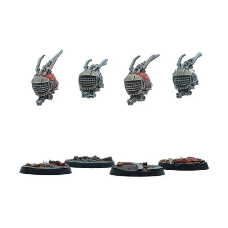 Modiphius Entertainment: Fallout: Wasteland Warfare - Robots: Eyebots - 4 Figures, 32mm Unpainted Resin RPG Miniatures, Nuka World, Tabletop