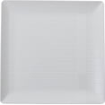 thumbnail image 1 of Crown Premium Heavy Duty Plastic Plates - Linear Squared (40 Pack) - Wedding China Like (6.5 Inch., White), 1 of 5