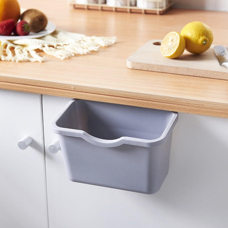 Ludlz Small Trash Can, Hanging Waste Bin Under Kitchen Sink, Plastic  Wastebasket Over Cabinet Door Home Kitchen Slide Cover Hanging Trash Rubbish  Garbage Can Waste Paper Basket 