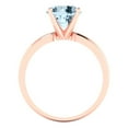 thumbnail image 4 of Solitaire Engagement Ring for Women - 2ct Natural Sky Blue Topaz in 14K Rose Gold Promise Ring, 4 of 6