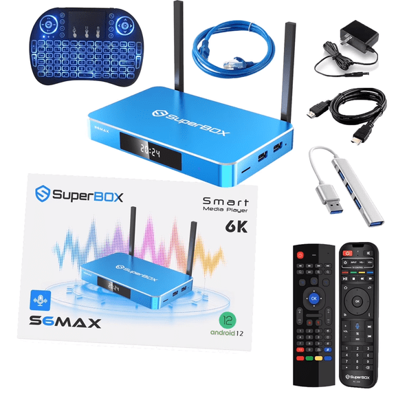 SuperBox S6 MAX 2025,4G 64G Powerful Smart Box,Dual Band WiFi, Built-in Voice Control System
