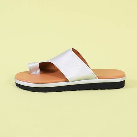 

Summer Daily British Style Leisure One-line Plus Size Women s Flat Slippers