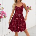 thumbnail image 4 of Women's Valentines Day Dresses Fashion Printed Strapless Gothic Cocktail Dress Punk Vintage Dress Wine M, 4 of 4
