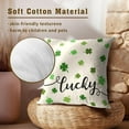 thumbnail image 5 of Ryan; White St Patricks Day Throw Pillow Covers 18X18 Inches Set of 2 Green Lucky Clover Pillowcase Soft Square Spring Shamrock Cushion Covers for Home Sofa Patio Bedroom, 5 of 8
