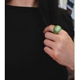 thumbnail image 2 of Geometric Dome Ring with Green Enamel Cross Hatch Pattern - Size 5 Jewelry Ring Silver, 2 of 4