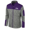 thumbnail image 2 of Men's Colosseum  Gray/Purple TCU Horned Frogs Guard Full-Zip Jacket, 2 of 3