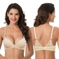 thumbnail image 5 of Curve Muse Womens Plus Size Push Up Add 1 Cup Underwire Perfect Shape Tshirt Bra-2PK-Nude,Turquoise-38D, 5 of 7