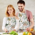 thumbnail image 3 of Colorful Dinosaurs Floral Pattern Apron-Garden Aprons for Women with Pockets-Cotton Linen Waterproof Kitchen Cooking Gardening Aprons Adjustable for Kitchen,Cooking,BBQ and Salon 33x27 Inch, 3 of 7