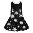 thumbnail image 3 of TIMIFIS Robes de Noël pour Femmes, Robes Maxi pour Femmes Robe Vintage de Vacances Manches Longues Col en V en Fourrure Robe Dos Nu, 3 of 3