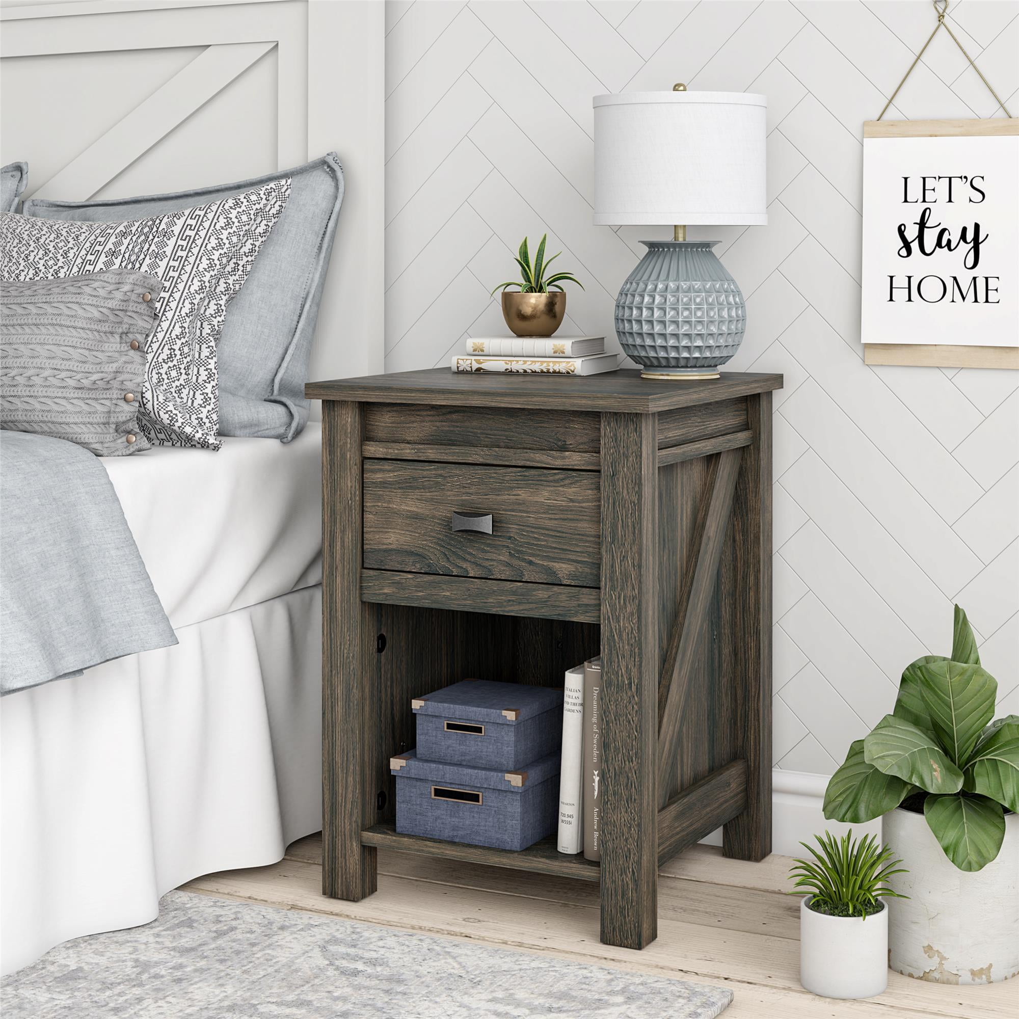 Ameriwood Home Farmington Nightstand, Weathered Oak