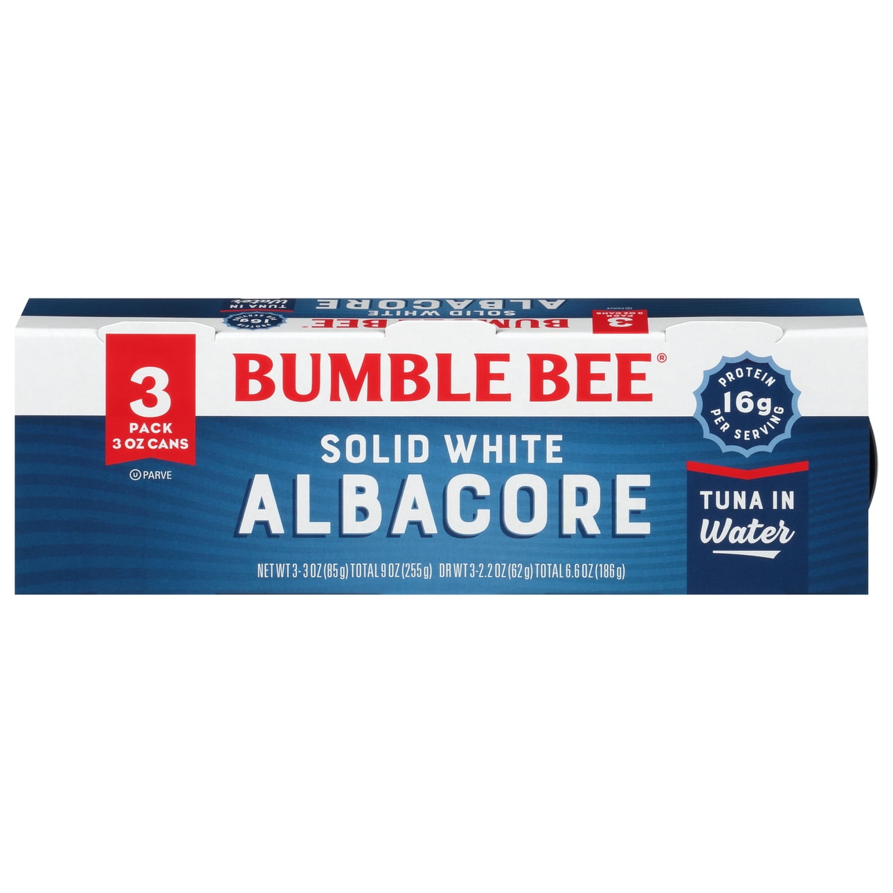 (Pack of 3) Bumble Bee Solid White Albacore Tuna in Water, 3 oz cans