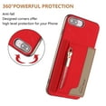 thumbnail image 7 of Dteck Magnetic Case for iPhone 8 Plus/7 Plus, 2 in 1 Wallet Case Detachable Card Holder, Compatible with MagSafe, Slim PU Leather RFID Blocking Credit Slots Zipper Pocket,Red, 7 of 7