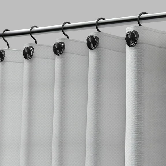 Acento 8-Gauge 72" x 72" PEVA Shower Liner with Gold Large Metal Grommets and Weighed Magnetic Hem in White