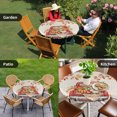 thumbnail image 4 of Thanksgiving Truck Round Tablecloth for 45-54 Inch Tables,Fitted Table Cover with Elastic Edge,Fall Pumpkins Autumn Leaves Vintage Waterproof Outdoor Table Cloth Protector for Patio Garden Dinner, 4 of 9