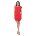 thumbnail image 2 of Women's Sleeveless Mini Cocktail Dress, One Shoulder Ruffle Bodycon Sexy Going Out Party, Spring Summer 2024(Red Small Size), 2 of 6