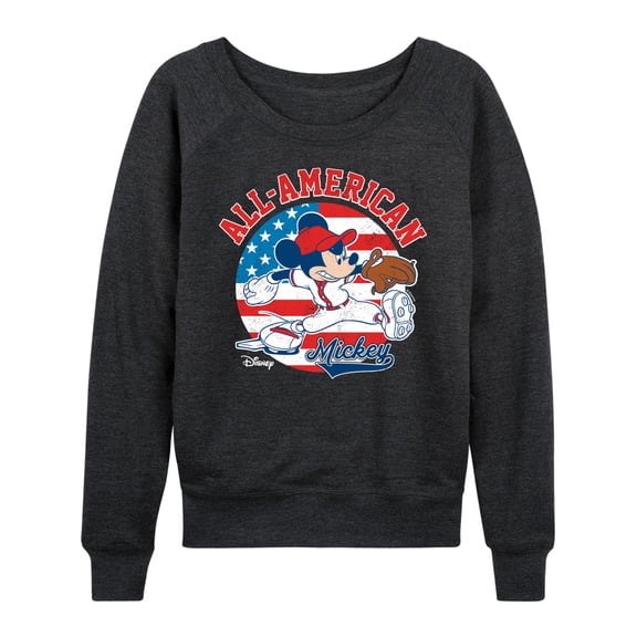 Disney - Mickey Americana Baseball - Women's Lightweight French Terry Long Sleeve Shirt