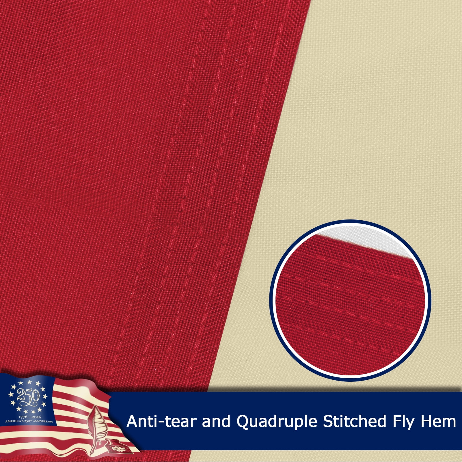 250 Anniversary USA Flag Betsy Ross Edition, American Anniversary Commemorative Flag, 400D Heavy Duty Double-Sided Patriotic Banner for Indoor Outdoor, 4 Rows Stitched Hem 2 Brass Grommets