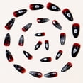 thumbnail image 4 of Black Red Gradient Halloween Press on Nails Short 24Pcs, Web Skull Spooky Fake Nails Set, Reusable False Nails for Gothic Party Daily Wear Women Girls, 4 of 8