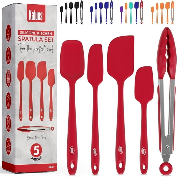 Kaluns 5-Pc Silicone Spatula Set Kitchen Utensils & Spatulas for Nonstick Cookware