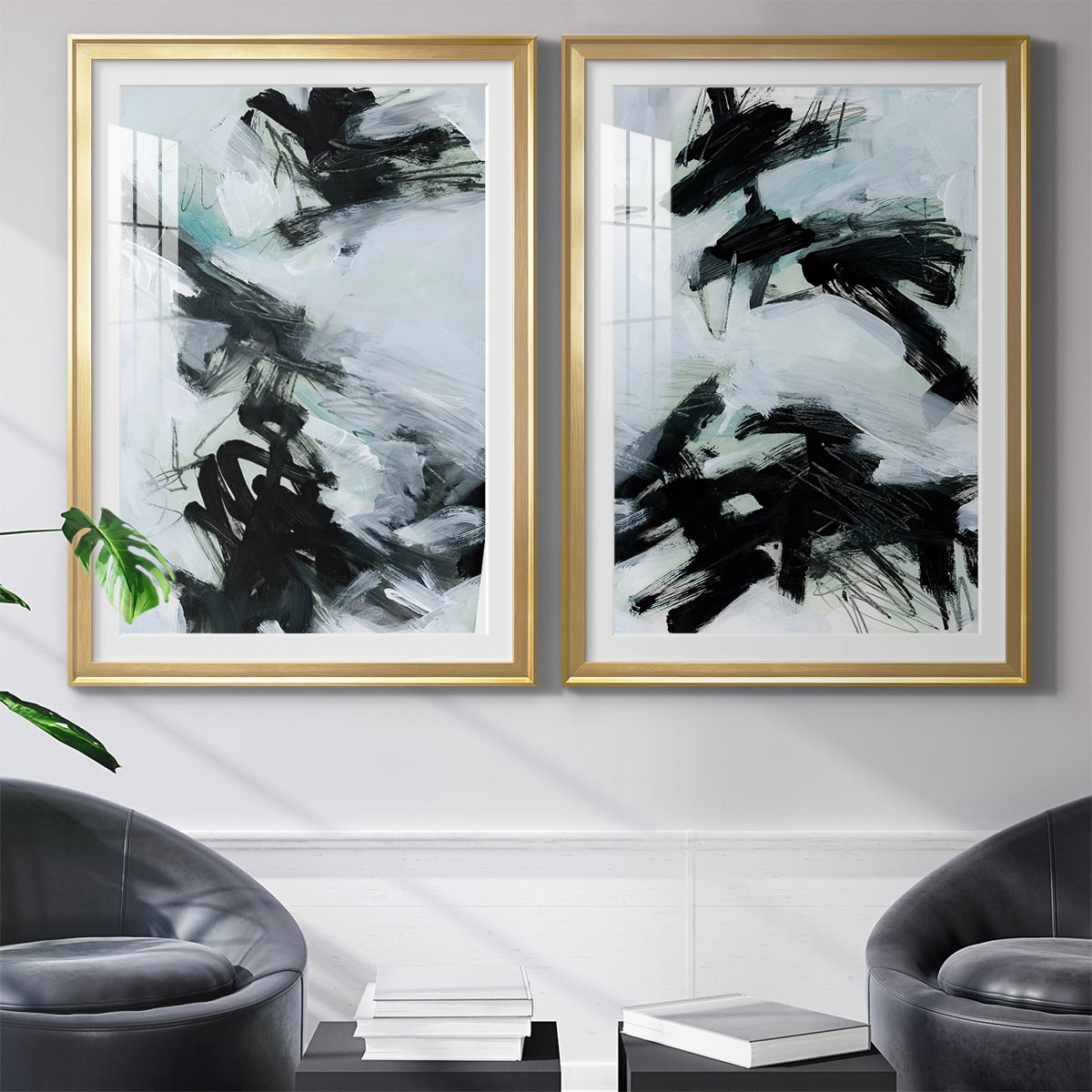 Wexford Home Ocean Current I Premium Framed Print, 18.5" x 24.5" - Ready to Hang, Gold (Set of 2)