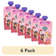(6 pack) Paw Patrol Really Raspberry Organic Mixed Fruit Puree, 3.5 oz Toddler Snack