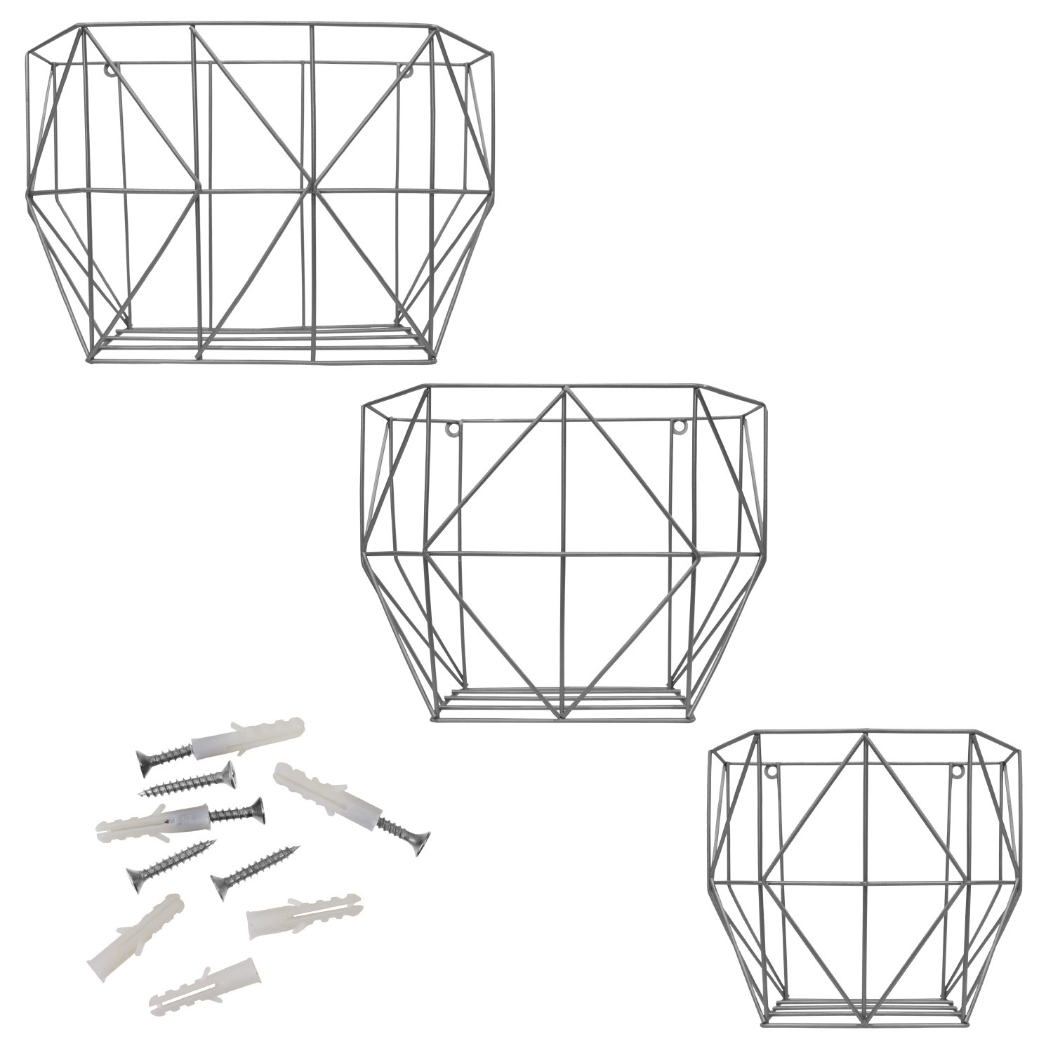 Hanging 3 Tier Fruit Basket Metal Wire Storage Organizer Wall Basket