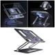 thumbnail image 3 of Elevador de soporte de soporte de computadora portátil de metal ajustable de escritorio con ventilador de refrigeración para el hogar de la oficina Gris Soledad Soporte para tableta portátil, 3 of 10