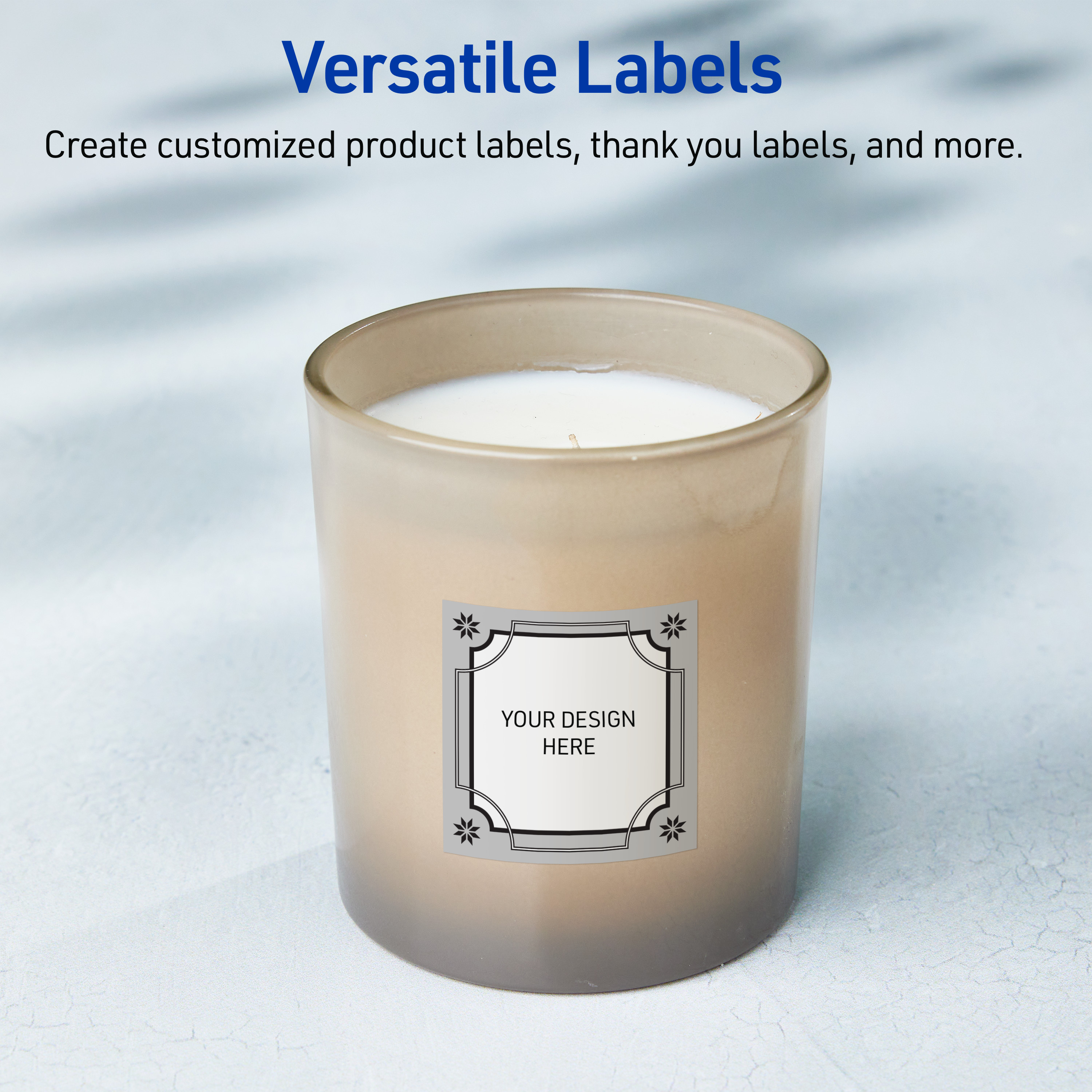Avery Labels, 3" x 3", Matte White, Metallic Silver/Black Frame