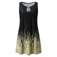 thumbnail image 6 of Clearance! Hontri Dresses for Women 2024 Women Summer Casual Sleeveless Floral Print Hollow Out V Neck Sundress Loose Beach Dress Womens Dresses Yellow,S, 6 of 9