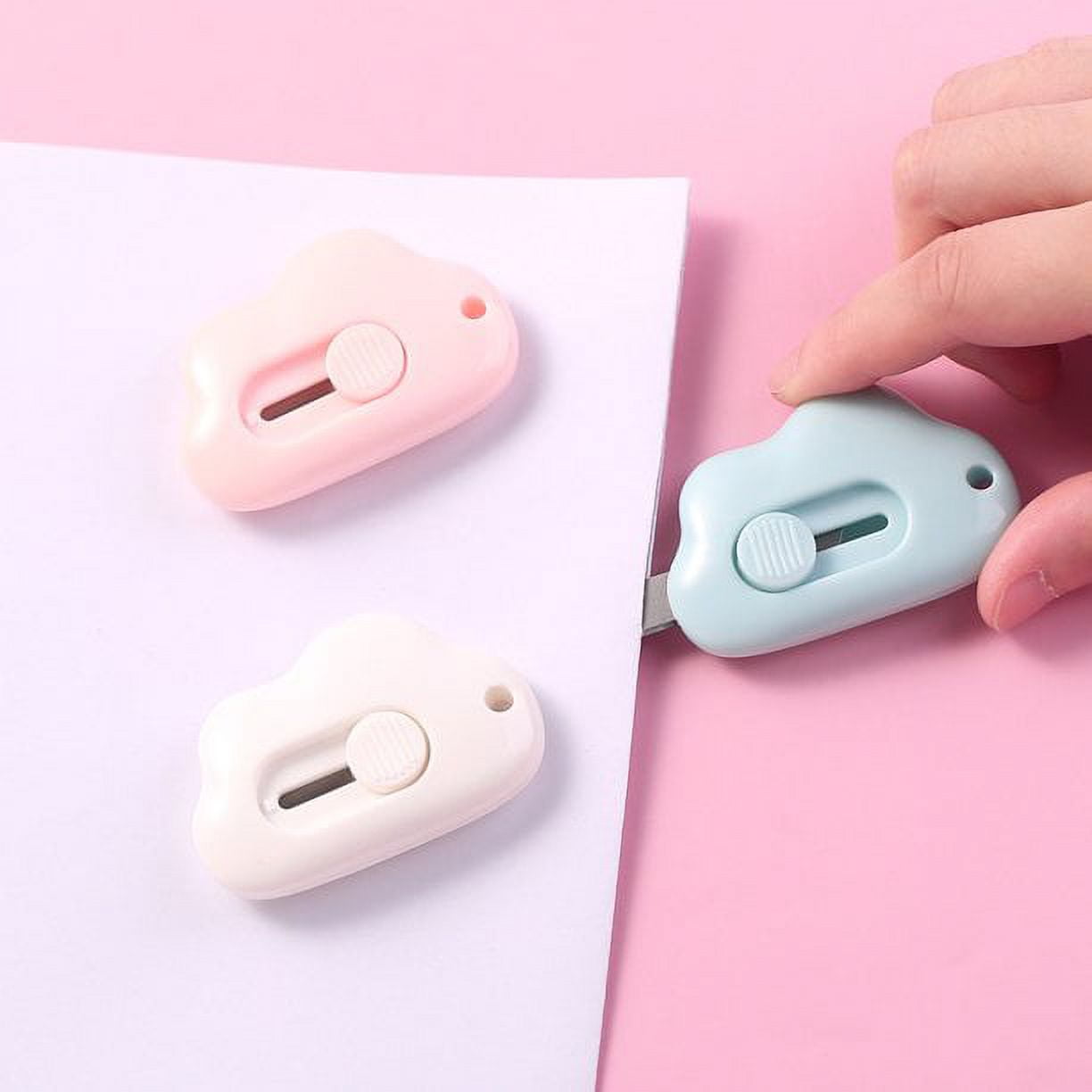 Cute Retractable Box Cutters - 3Pcs Cloud Shaped Mini Art Cutter Utility  Knife Office School Stationery for Cutting Envelopes Letter Paper Cutting  DIY