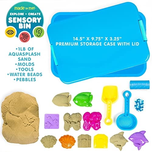 Made By Me Explore + Create Sea Life Sensory Bin, Fun Sensory Bins para niños pequeños 1-3 Made By Me Made By Me