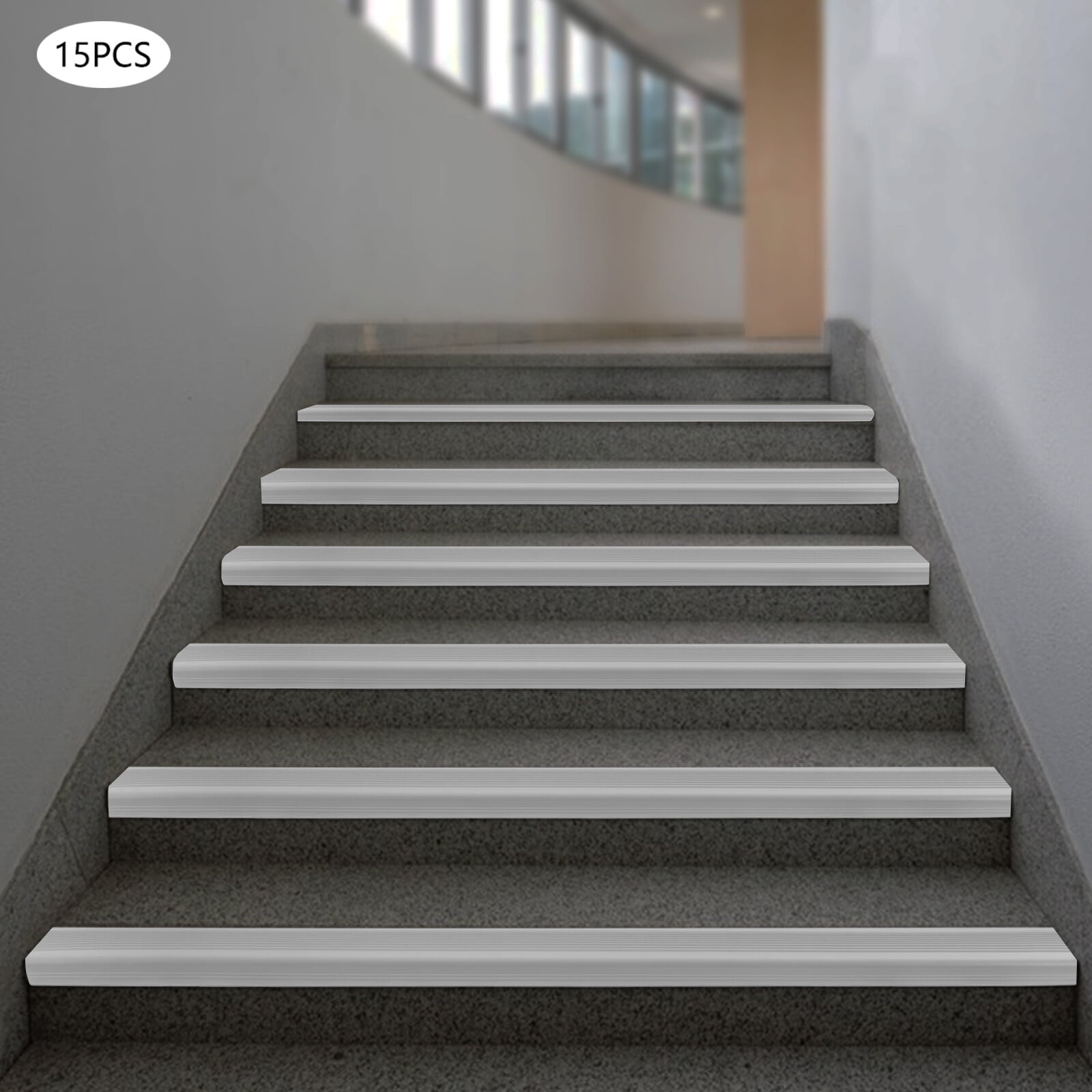 Stair Edge Protector, Stair Corner Trim Strips, Step Edge Trim for Schools, Daycare Centers, Kindergartens, Hospitals, Shopping Centers (35.43*1.97*0.98inch)