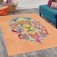 thumbnail image 2 of Zoo Decorative Rug, Colorful Animals Geometric Diamond Face Lions Mane Safari Wildlife Theme Image, Quality Carpet for Bedroom Dorm and Living Room, 6 Sizes, Salmon, by Ambesonne, 2 of 4