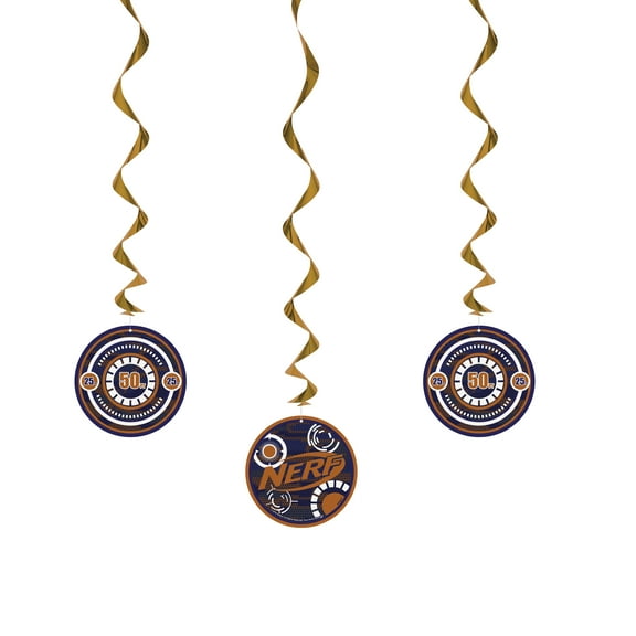 Nerf Party Hanging Decorations, 26 in, 3ct