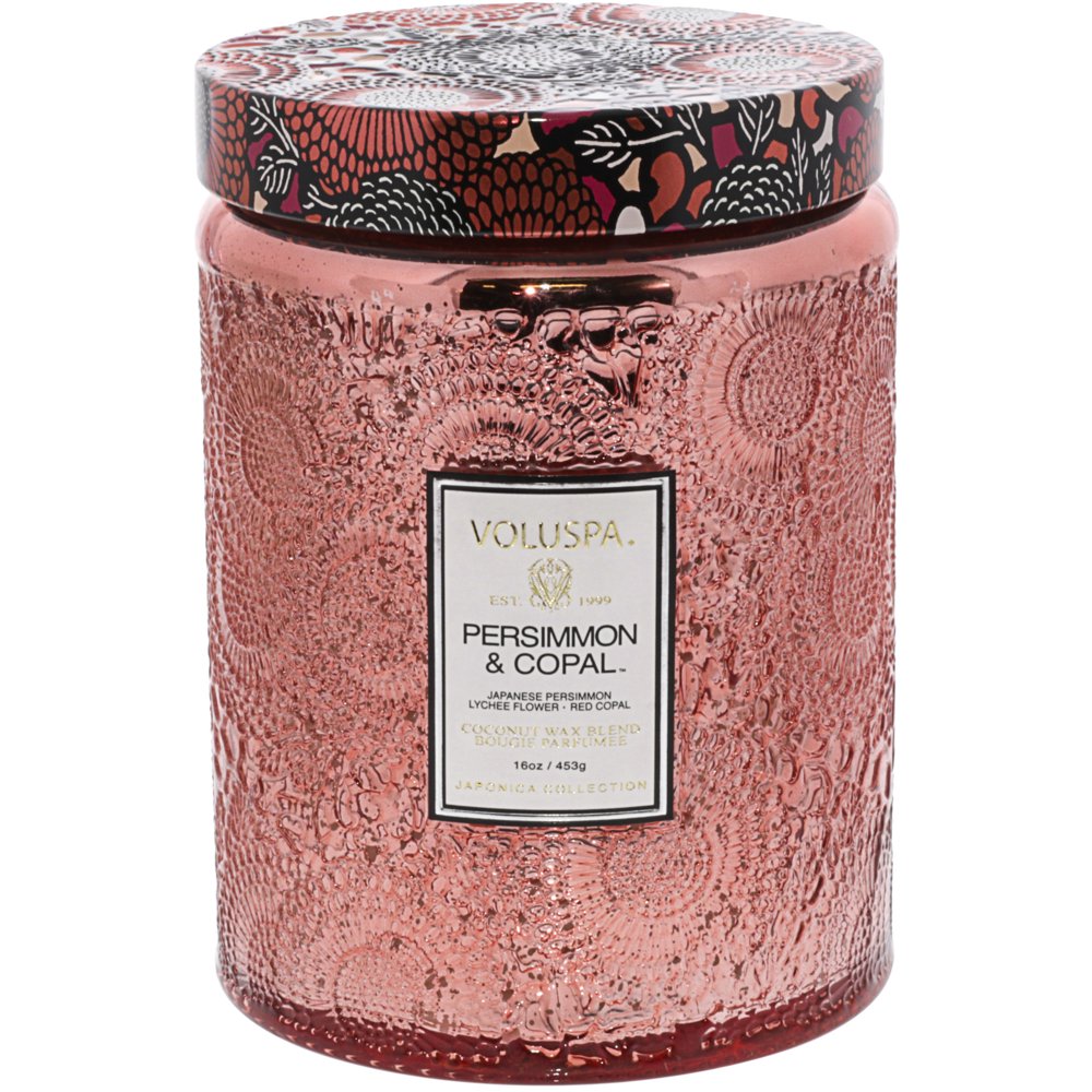Voluspa Large Glass Jar Candle Japonica Persimmon And Co VOL72311