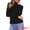 Black, variant on Women's Mock Turtleneck Long Sleeve Fitted Pullover Sweater L Wine Red