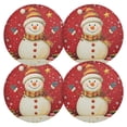 thumbnail image 3 of Round Grid Placemat ,One Sizex1, Round Placemat, PVC Plate Mat，15.4 Inch Non-Slip and Heat Resistant, Table Placemat, Dining Room Placemat Cute Red Christmas Snowman, 3 of 7