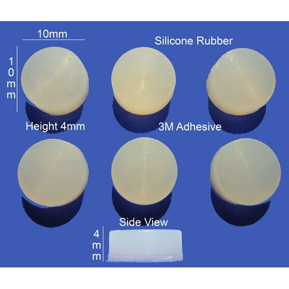 VATH Self Adhesive Silicone Rubber Feet Set 10mm(L) x 4mm(H) 6pcs [RB144]