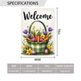 thumbnail image 2 of Spring Garden Flag Welcome Easter Decor Double Sided Polyester Yard Banner with Tulips Carrots Daisies and Colorful Eggs Design for Outdoor Home Decoration 12.5 x 18 Inch#27221, 2 of 6