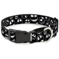 thumbnail image 1 of Buckle-Down MGC-WDY322-L Martingale Dog Collar-Jack Outline Expressions Scattered Black White, 1 of 1