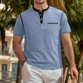 thumbnail image 5 of Mens Henley Shirts Short Sleeve Casual Button Basic T-Shirts Summer Classic Vintage Tee Shirts with Pocket, XL, 5 of 7