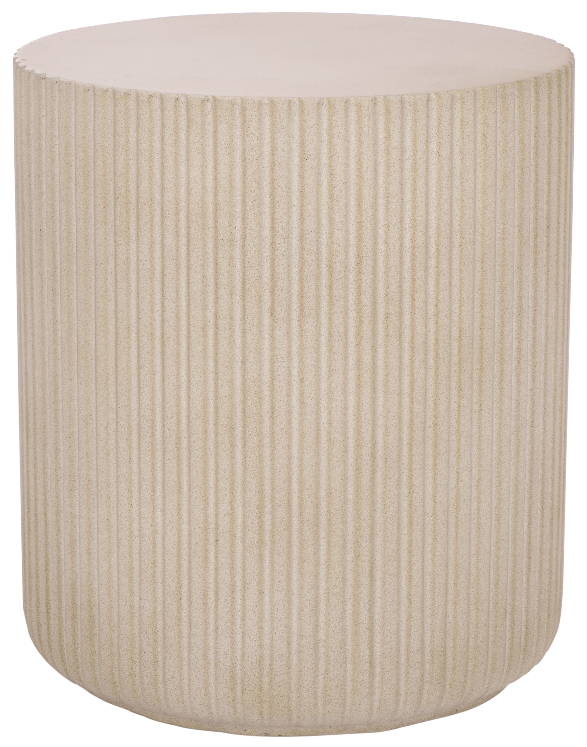 Safavieh Napa Outdoor Modern Cement Round End Table, Sandy Beige