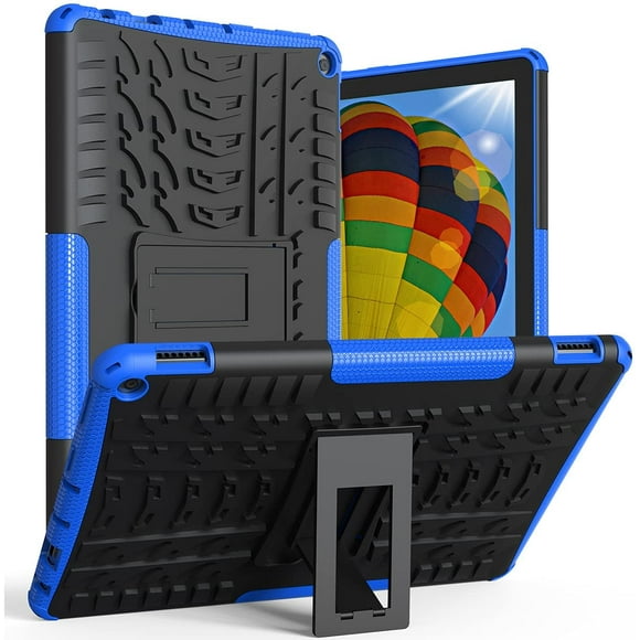 For F I R E HD 10 Tablet Case 2021, Heavy Duty Dual Layer Shockproof Impact Resistance Kickstand Protective Case Compatible with Fire HD 10 Case & 10 Plus 11th Generation Not for IPad 10.1