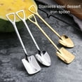thumbnail image 2 of Dessert Spoon, 1 Pcs Shovel Shape Stainless Steel Spoons, Ice Cream Cake Fruit Spoons, Stirring Spoon for Tea Coffee, 6" for Home Kitchen Restaurant (), 2 of 7