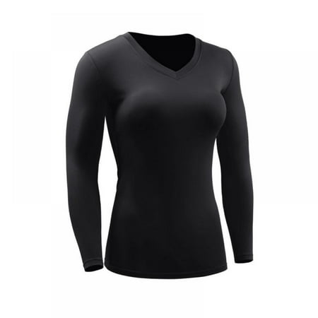 Women's Stretch Fitness Sports Tights Long Sleeve Quick Drying Compression T-shirt Running Yoga Training Suit Black XXXL Size
