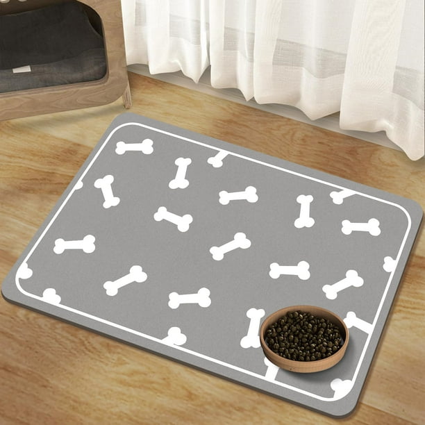 Msribyiq Tapete De Alimentación Para Mascotas - Tapete Absorbente Para Comida Y Agua Para Perros - Fácil De Limpiar Y De Secado Rápido - Suministros Para Cachorros - Accesorios Para Perros
